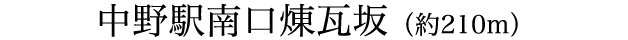 中野駅南口煉瓦坂（約210m）